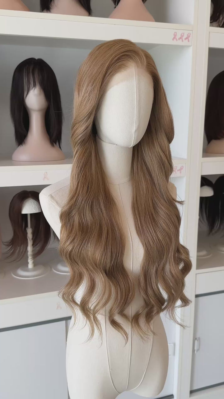 High Lady Lace Wig Golden Brown Wavy Hair ACOTAR Cosplay