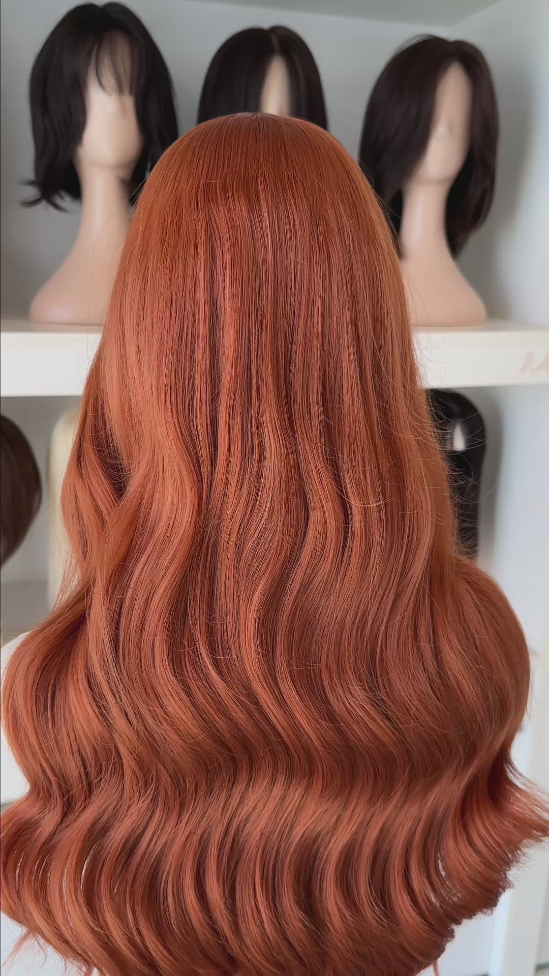 Ginger Red Wavy Lace Front Synthetic Wig Max