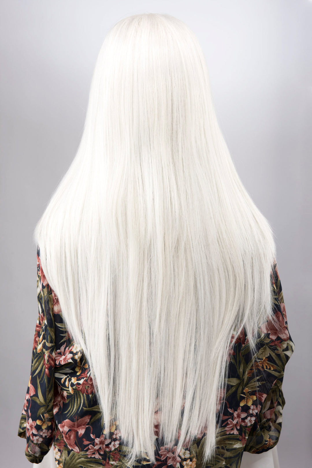 Pure White Long Straight Lace Front Synthetic Wig ONDINA