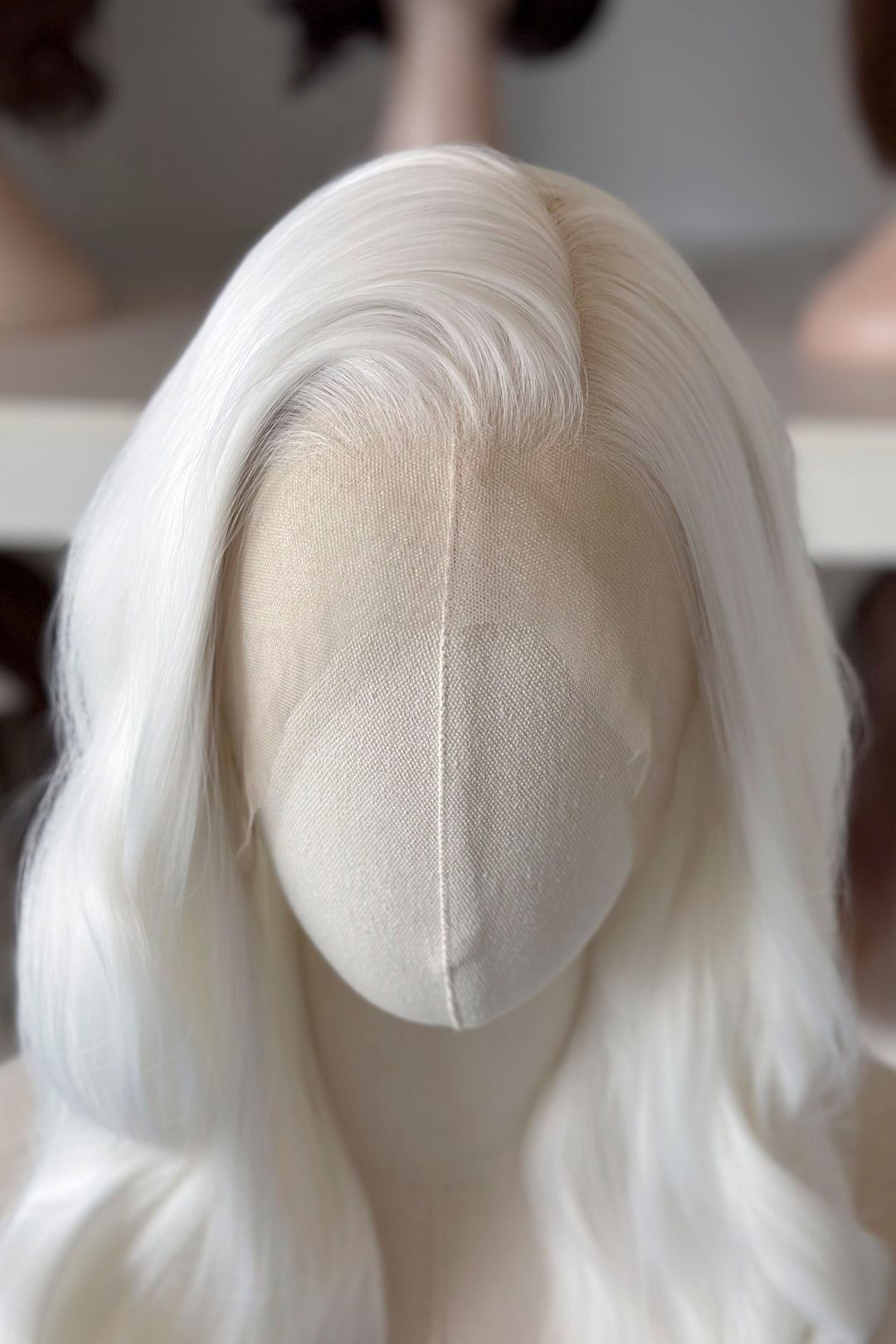 Pure White Wavy Lace Front Wig Ollie