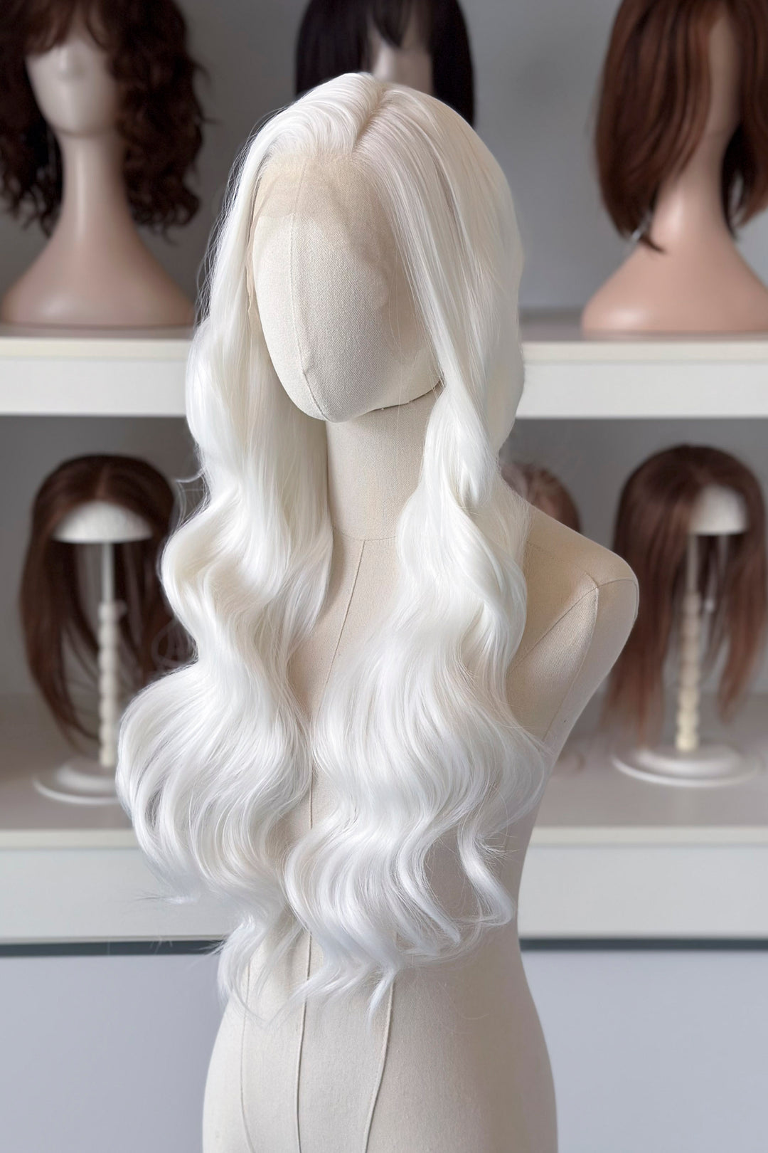 Pure White Wavy Lace Front Wig Ollie