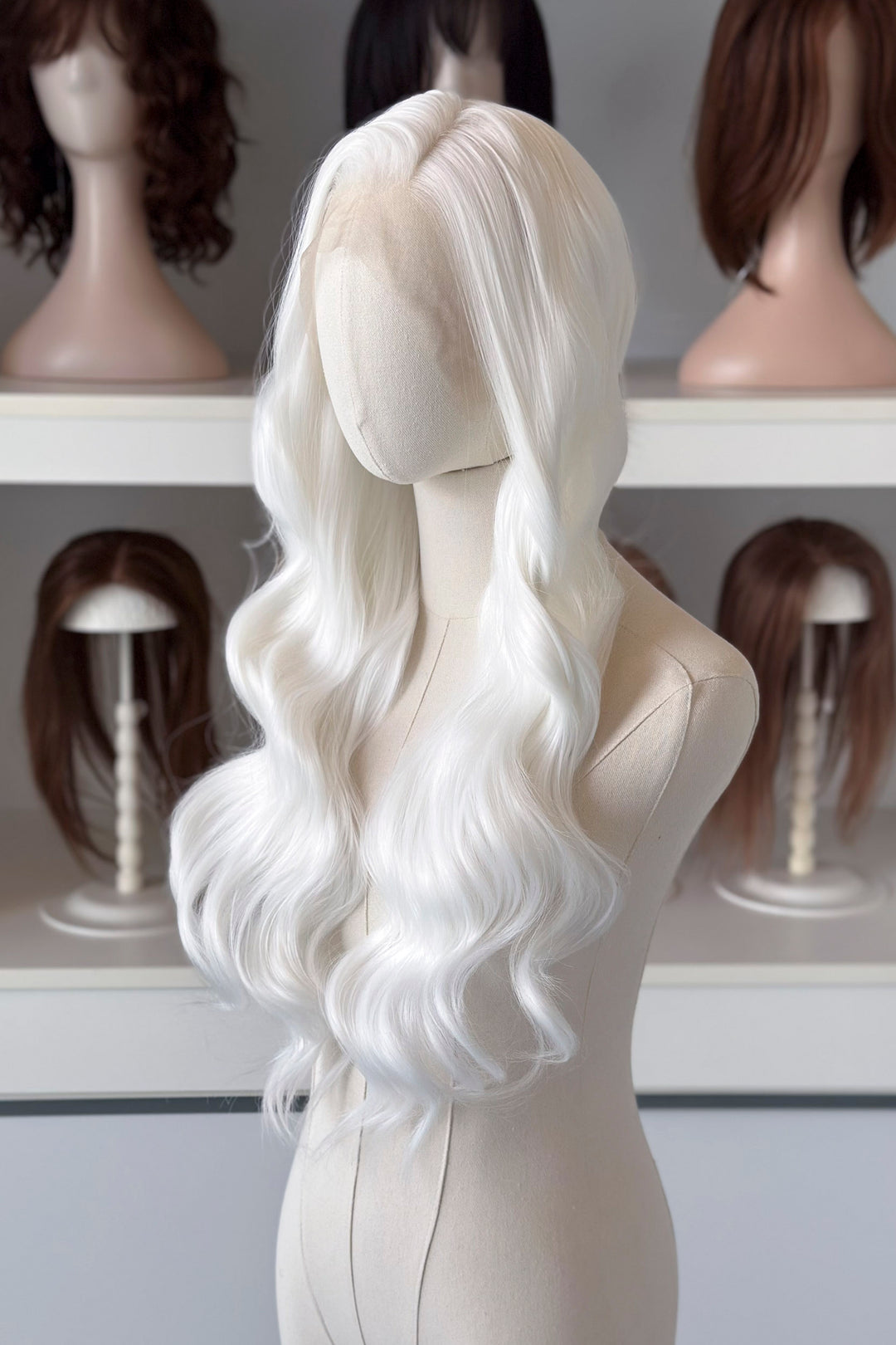 Pure White Wavy Lace Front Wig Ollie