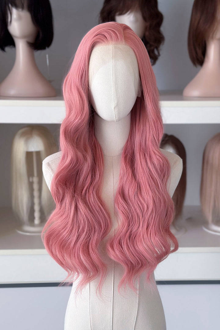 Sakura Pink Wavy Lace Front Wig Angeline