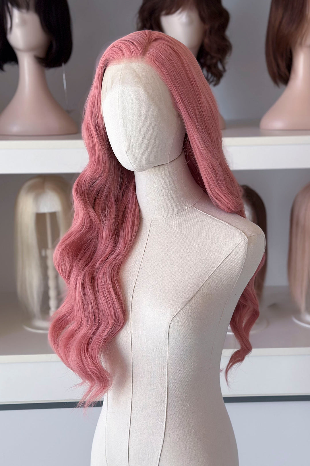Sakura Pink Wavy Lace Front Wig Angeline