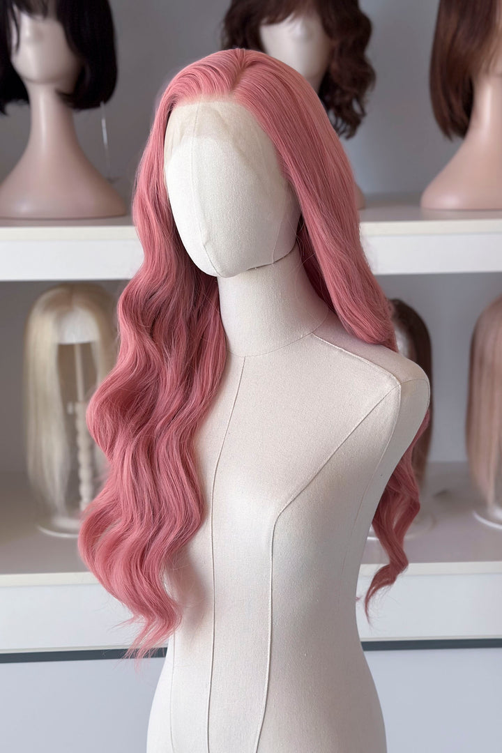Sakura Pink Wavy Lace Front Wig Angeline