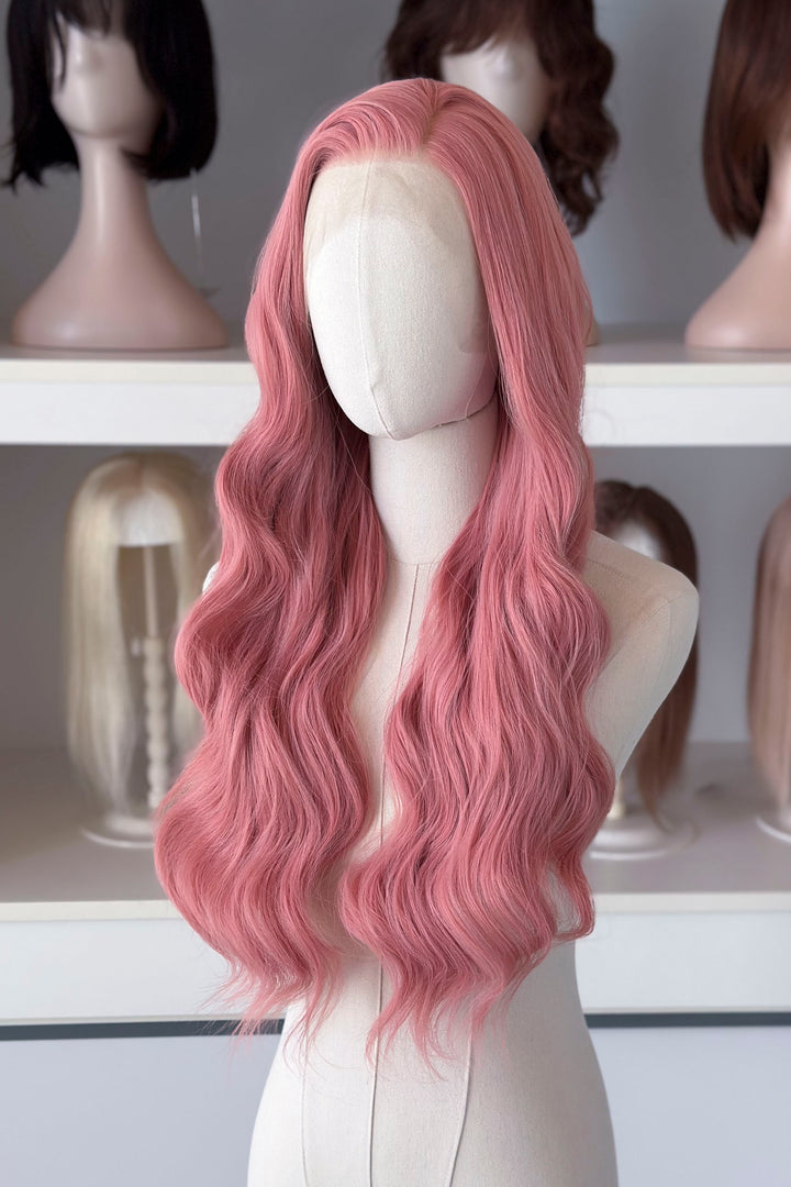 Sakura Pink Wavy Lace Front Wig Angeline