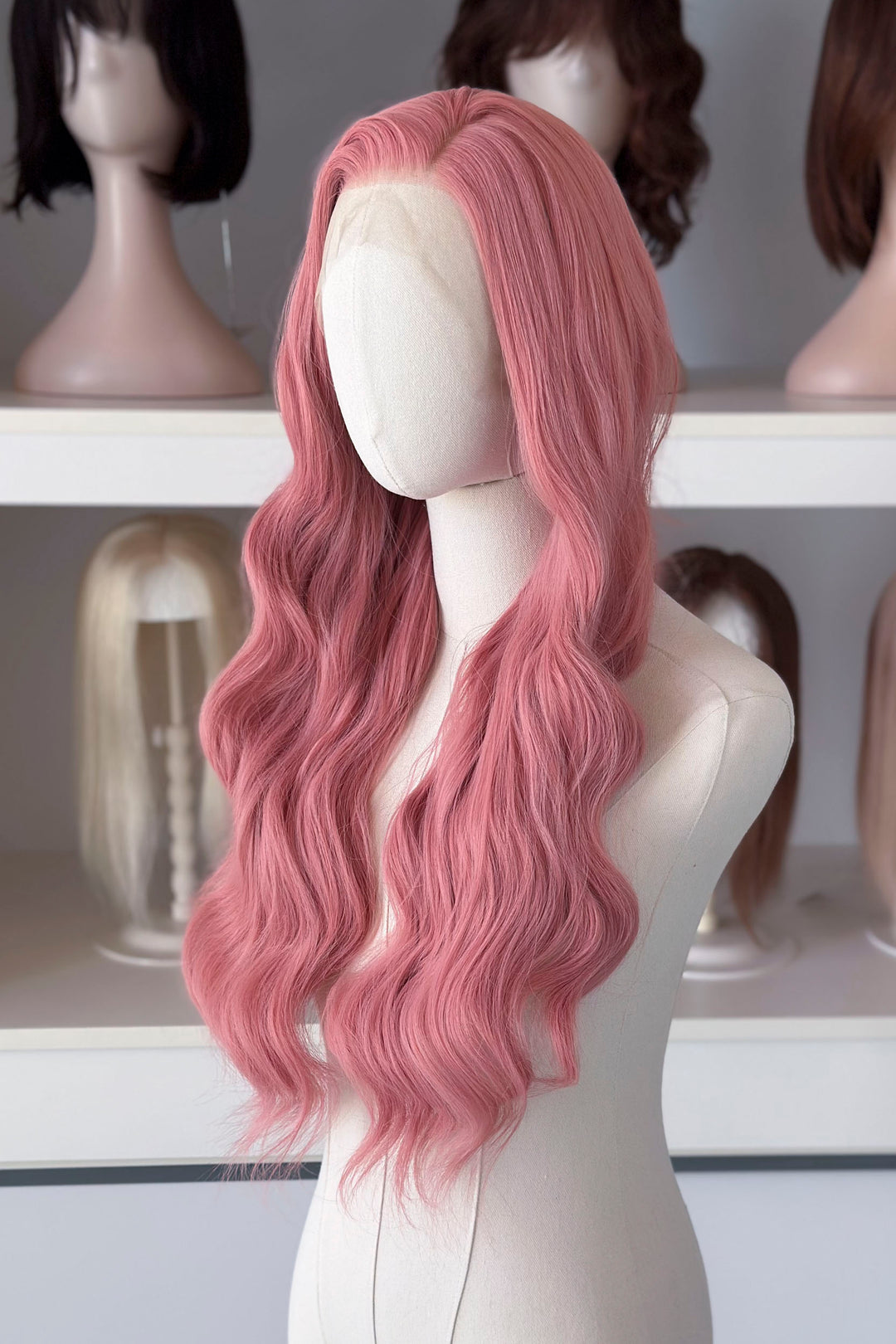 Sakura Pink Wavy Lace Front Wig Angeline