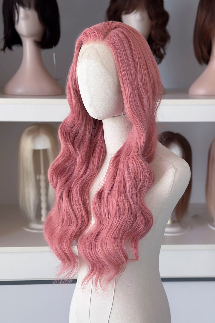 Sakura Pink Wavy Lace Front Wig Angeline