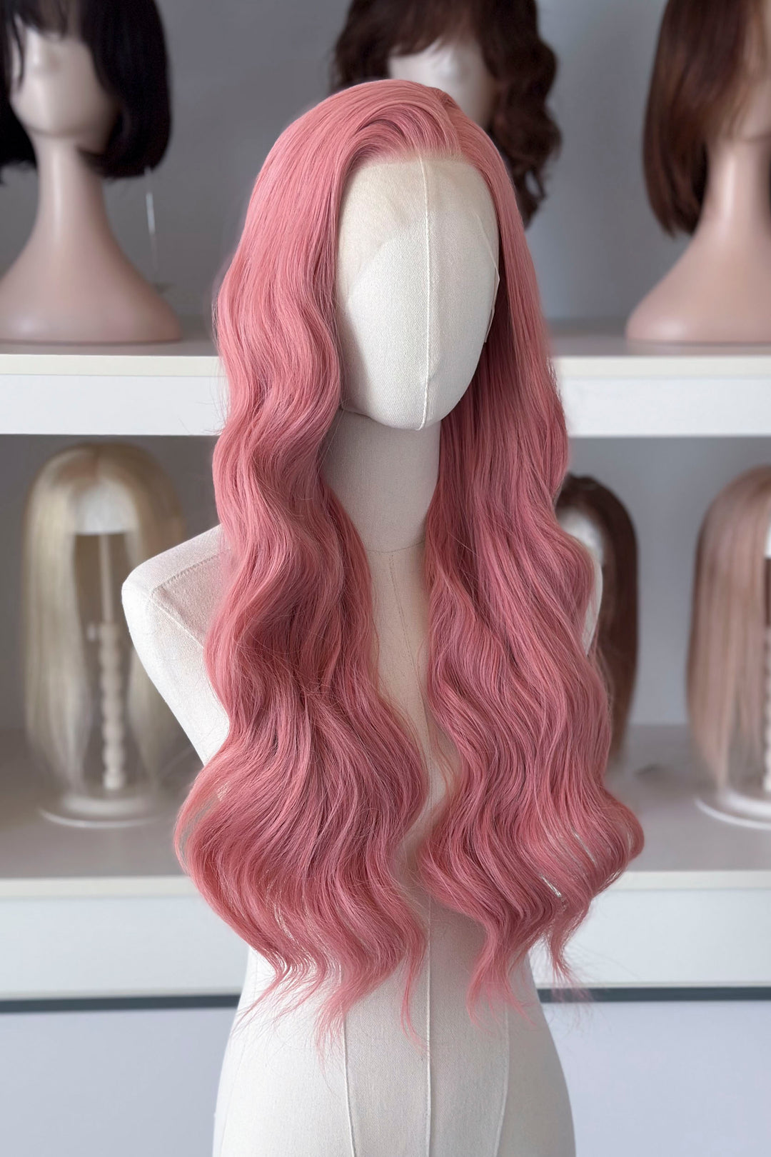 Sakura Pink Wavy Lace Front Wig Angeline