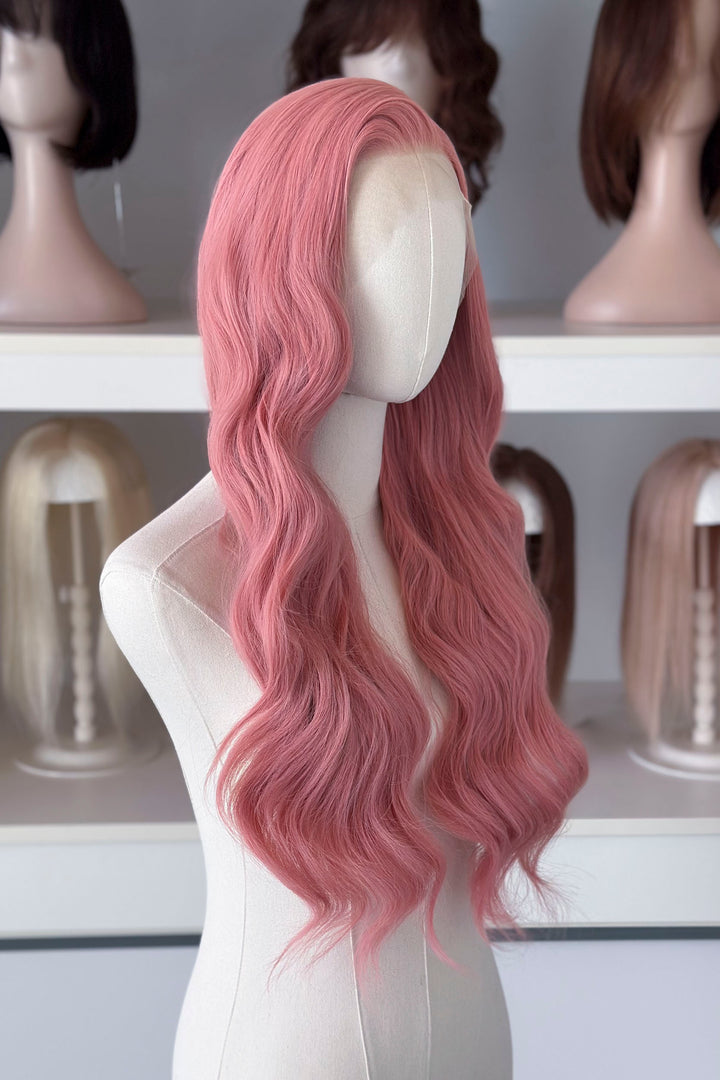 Sakura Pink Wavy Lace Front Wig Angeline