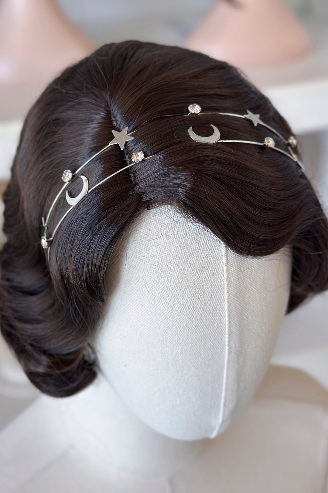 Celestial Star and Moon Headband with Rhinestones