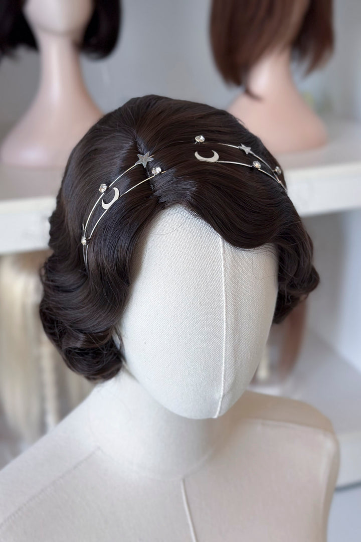 Celestial Star and Moon Headband with Rhinestones