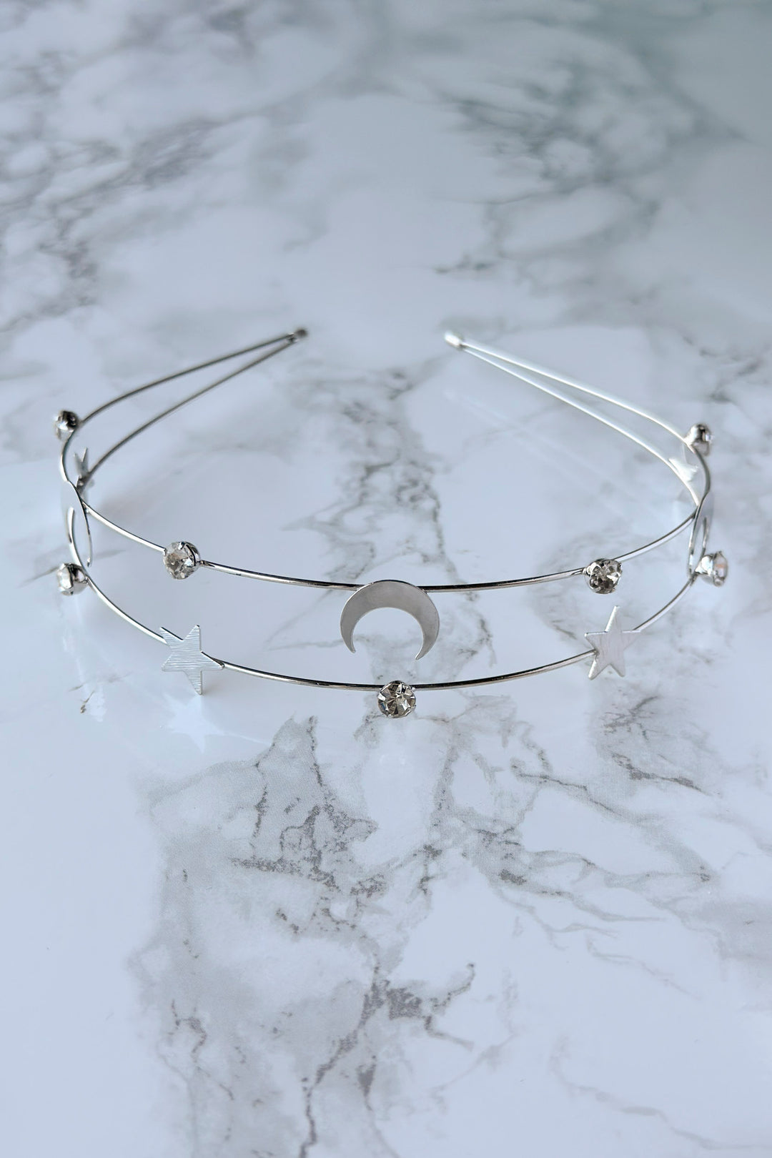 Celestial Star and Moon Headband with Rhinestones