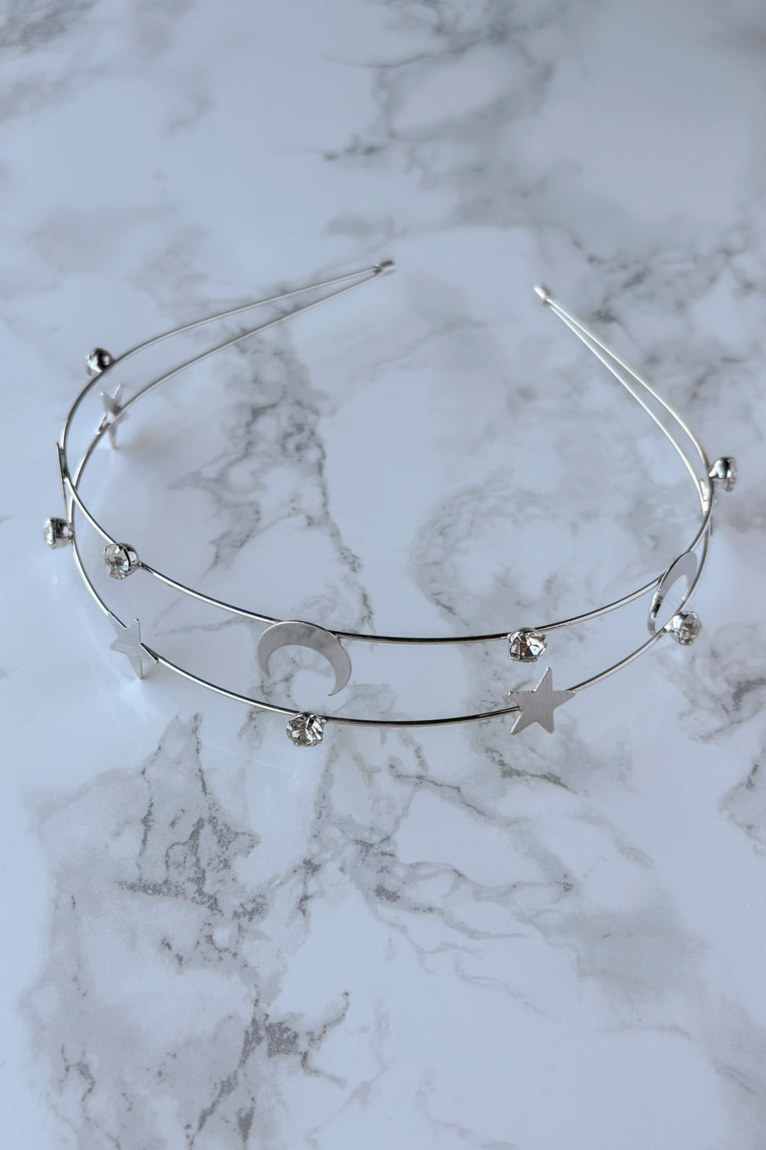 Celestial Star and Moon Headband with Rhinestones