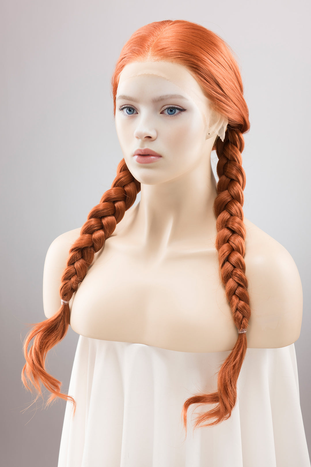 Ginger Red Wavy Lace Front Synthetic Wig Max