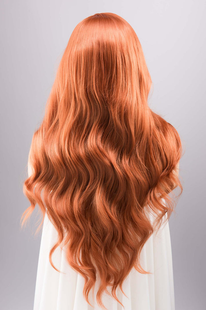 Ginger Red Wavy Lace Front Synthetic Wig Max