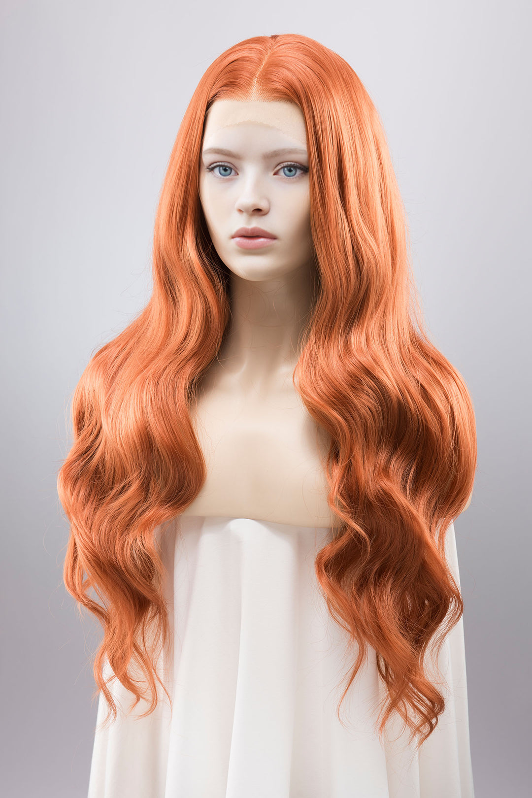 Ginger Red Wavy Lace Front Synthetic Wig Max