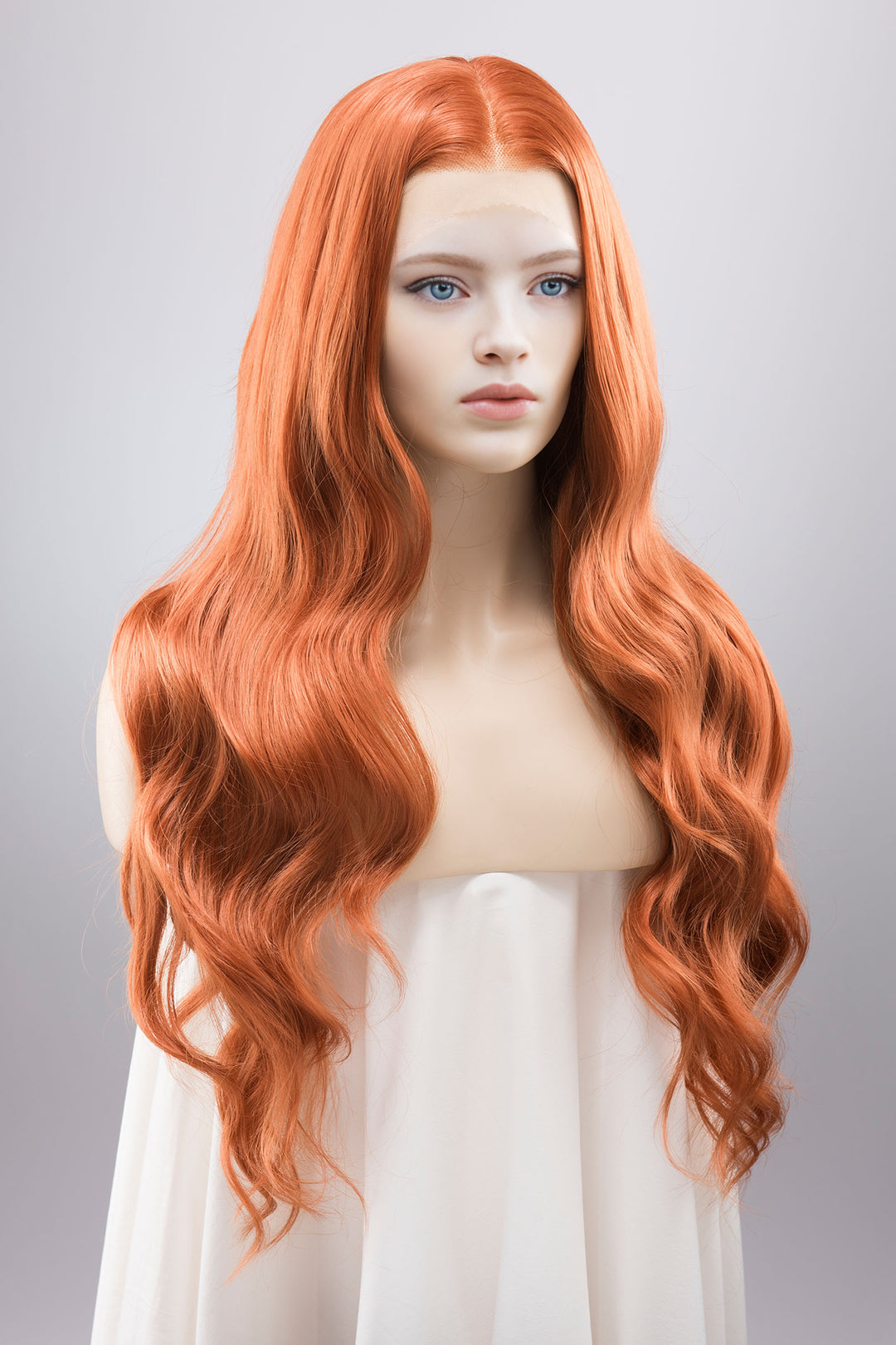 Ginger Red Wavy Lace Front Synthetic Wig Max