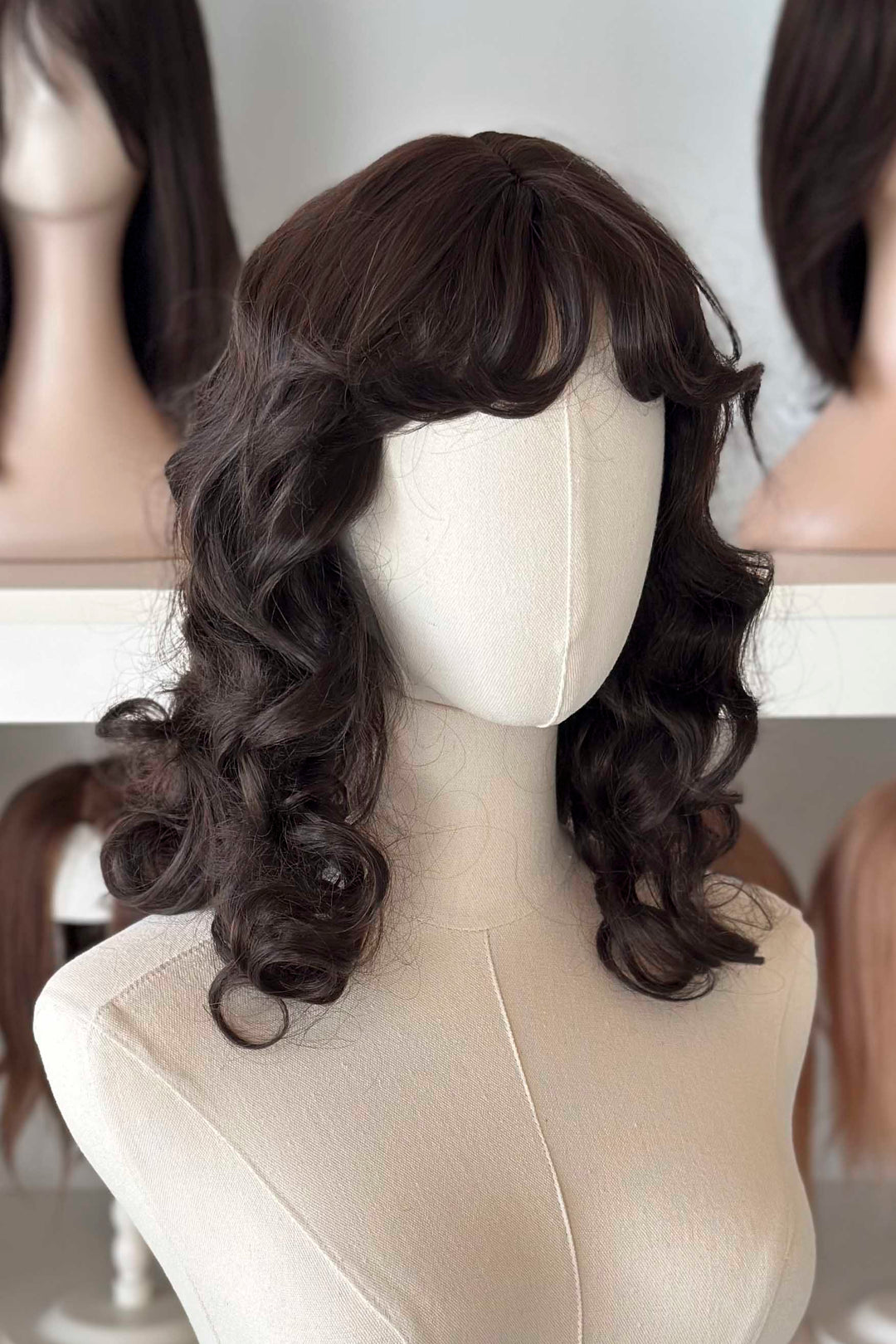 Dark Brown Natural Wavy Synthetic Wig Nancy
