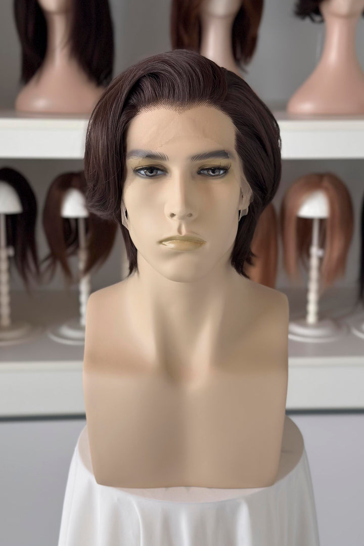 Natural Brown Short Straight Lace Front Wig Steve Harrington