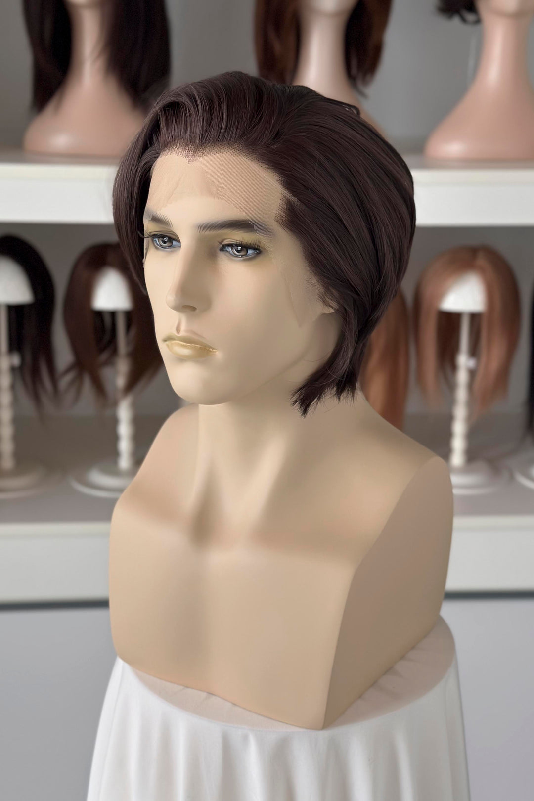 Natural Brown Short Straight Lace Front Wig Steve Harrington