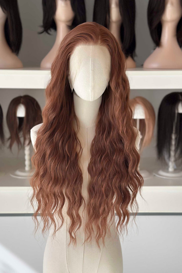 26" Wavy Copper Red Brown Lace Front Wig Tara