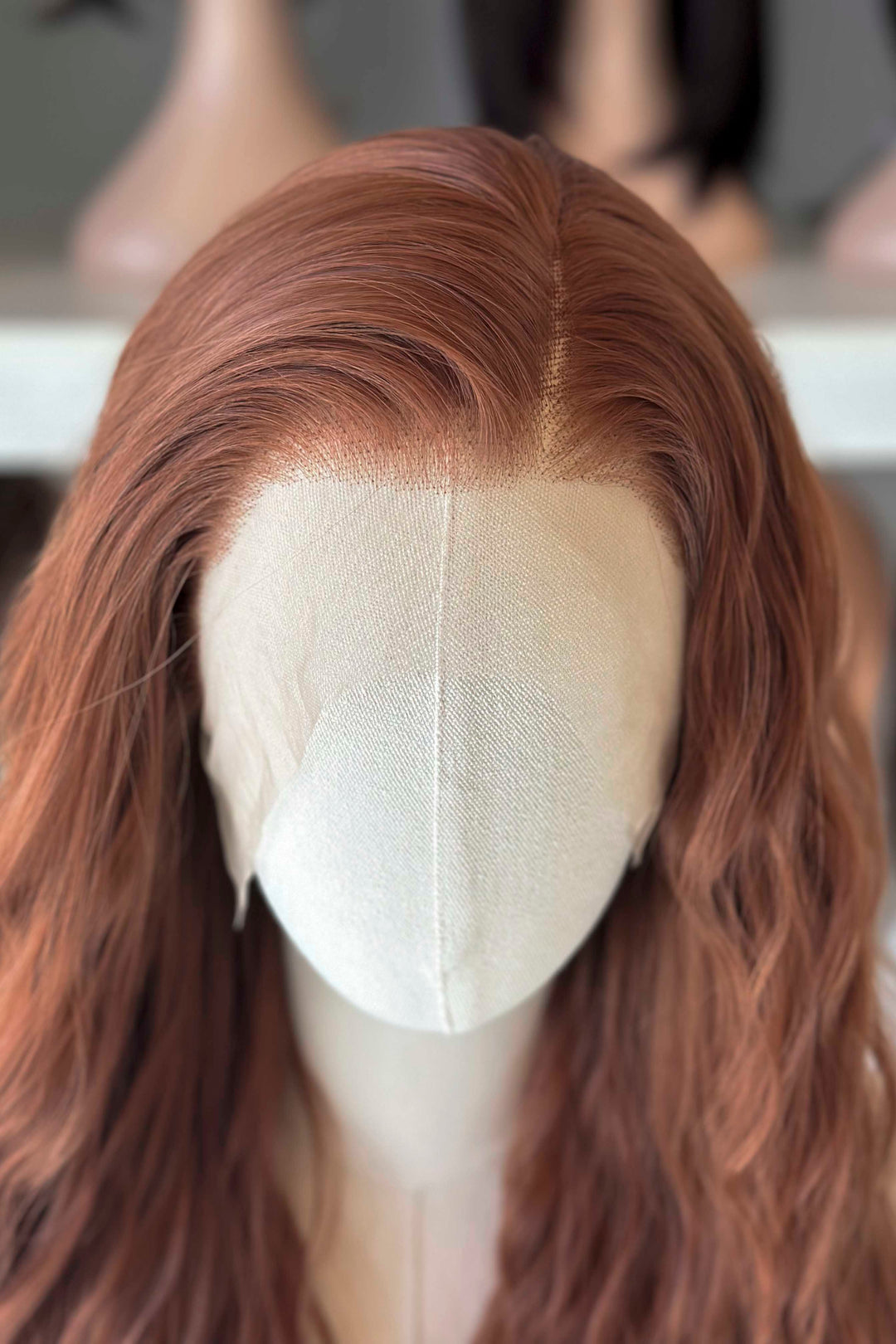 26" Wavy Copper Red Brown Lace Front Wig Tara