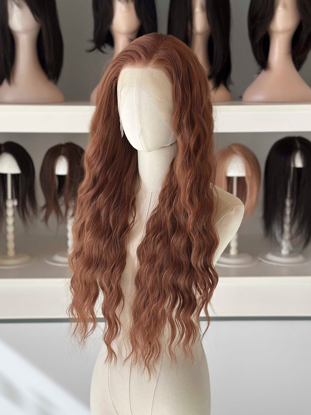 26" Wavy Copper Red Brown Lace Front Wig Tara