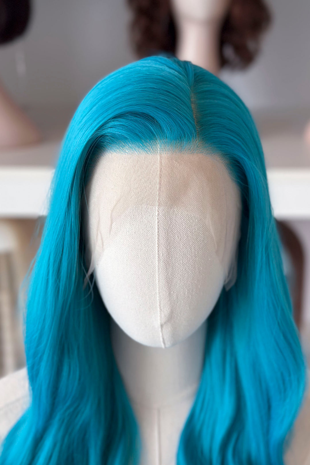 Teal Blue Wavy Lace Front Wig Darya