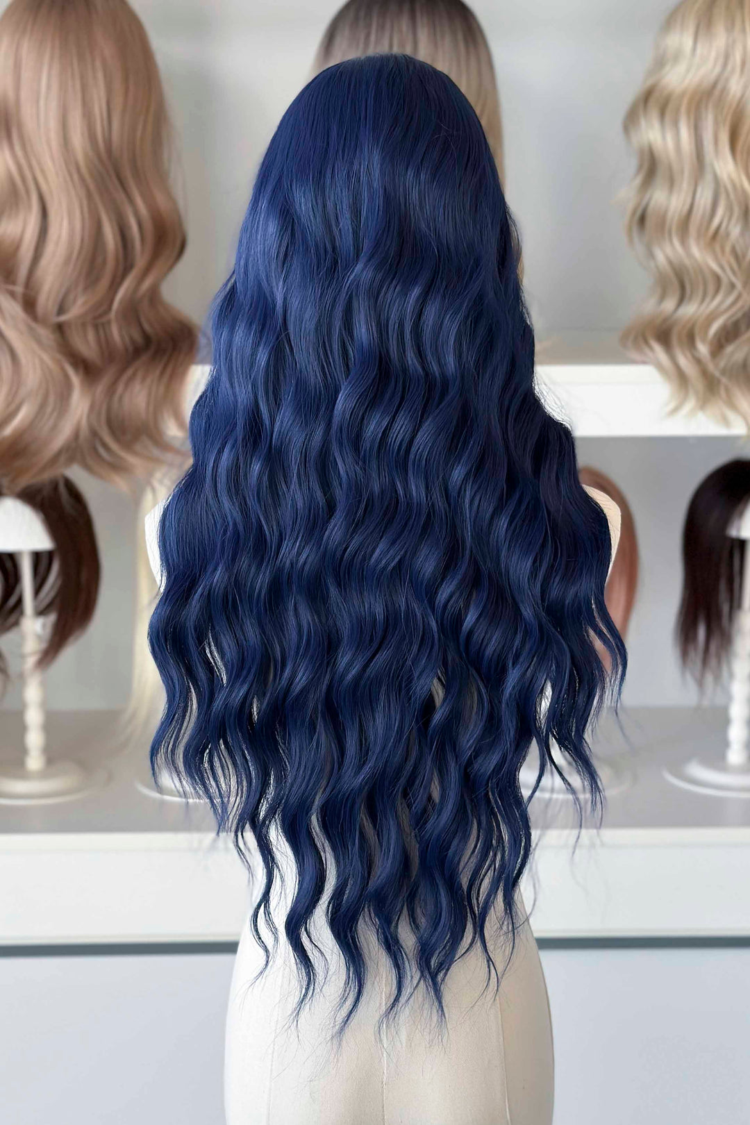 Dark Royal Blue Wavy Lace Front Wig Darcy Zodiac Academy
