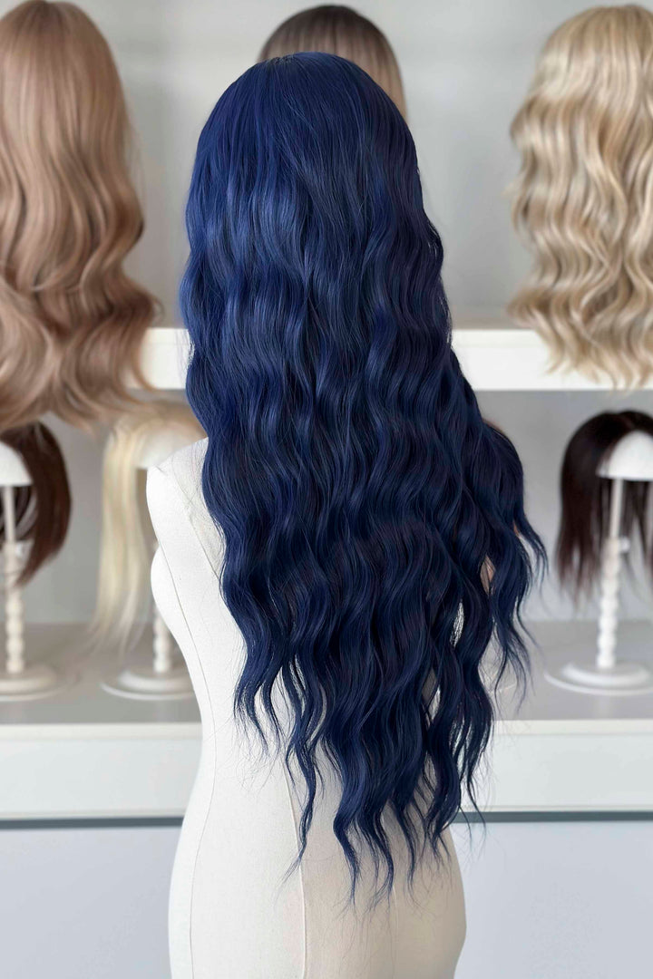 Dark Royal Blue Wavy Lace Front Wig Darcy Zodiac Academy
