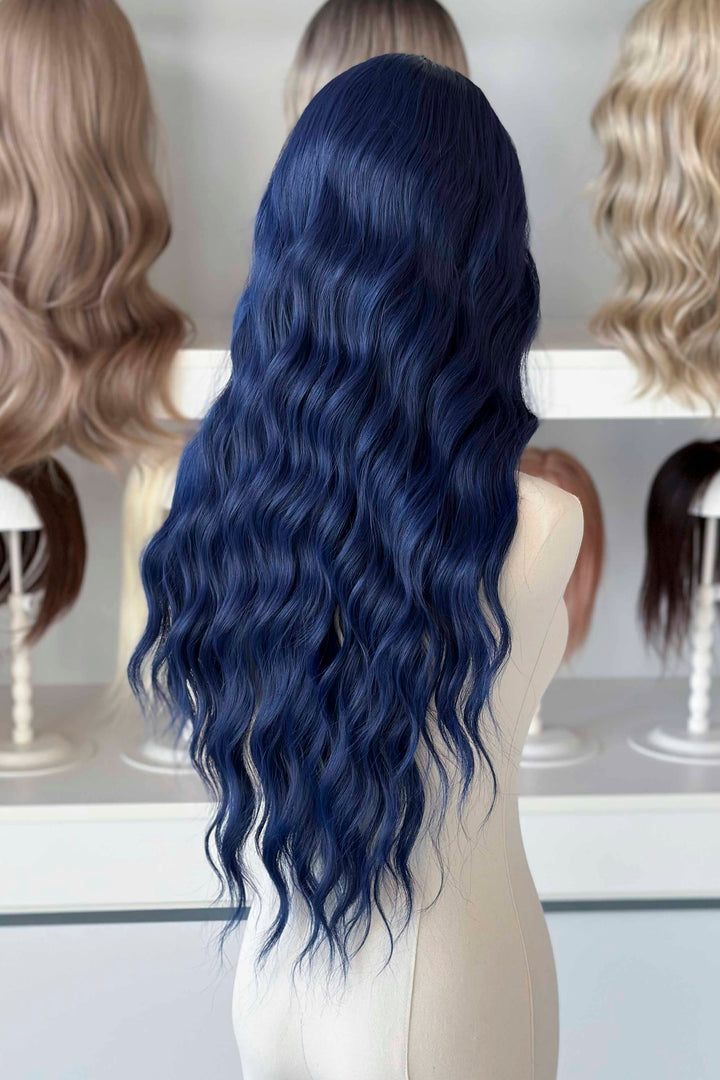 Dark Royal Blue Wavy Lace Front Wig Darcy Zodiac Academy