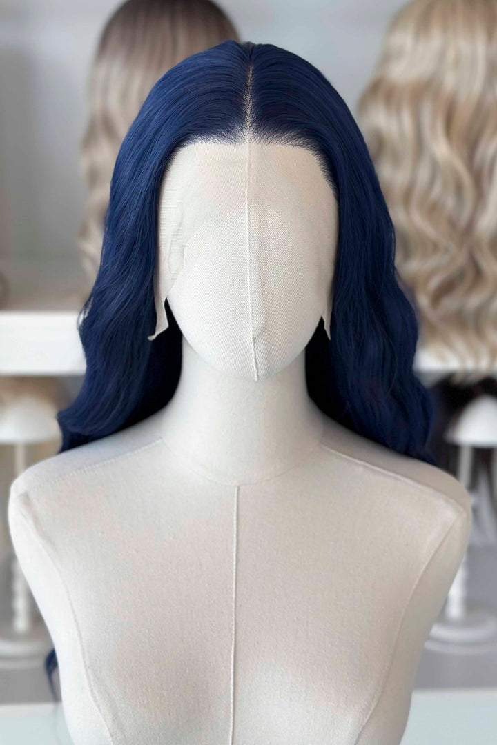 Dark Royal Blue Wavy Lace Front Wig Darcy Zodiac Academy