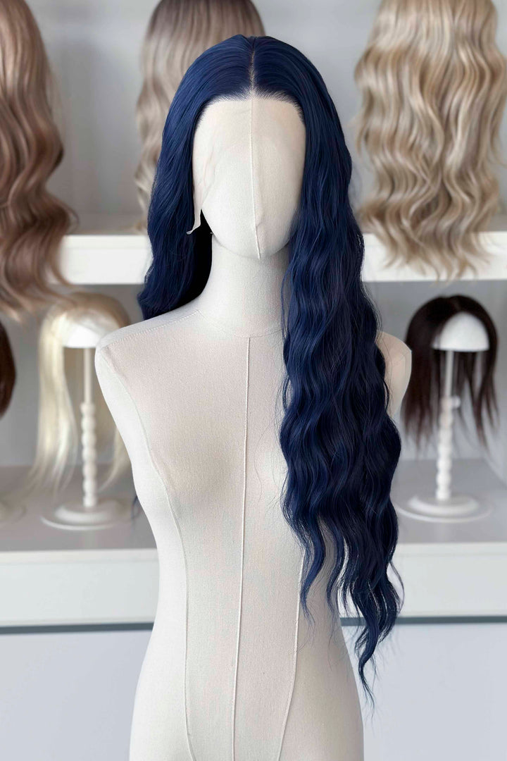 Dark Royal Blue Wavy Lace Front Wig Darcy Zodiac Academy