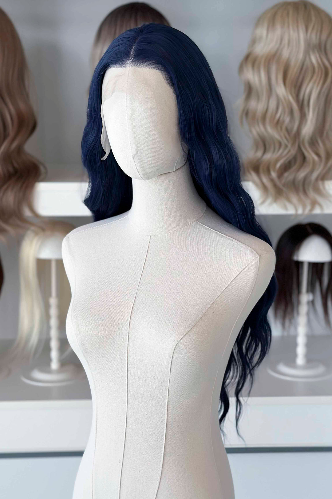 Dark Royal Blue Wavy Lace Front Wig Darcy Zodiac Academy