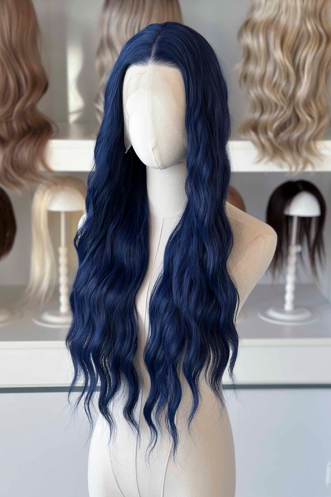 Dark Royal Blue Wavy Lace Front Wig Darcy Zodiac Academy