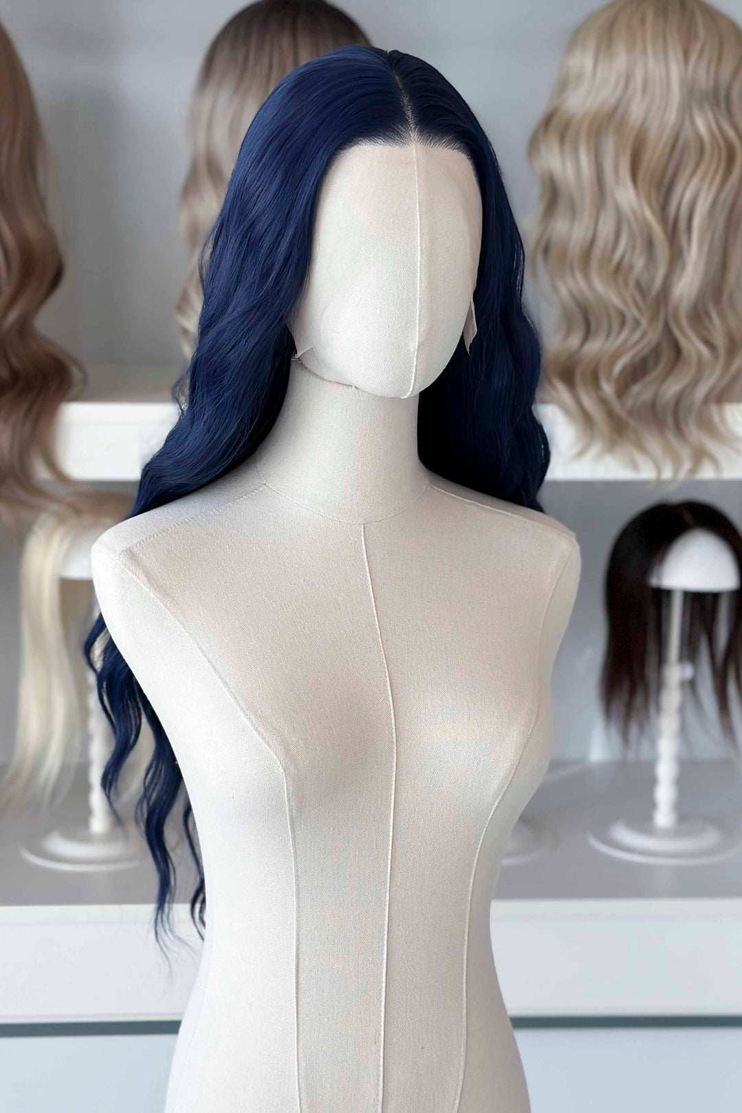 Dark Royal Blue Wavy Lace Front Wig Darcy Zodiac Academy