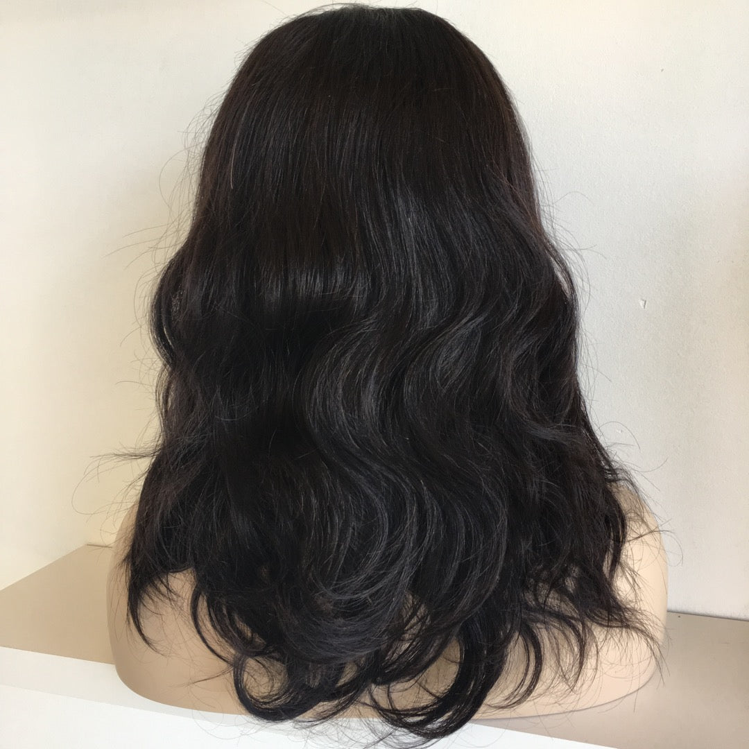 Full Lace 100% Virgin Human Hair Wavy Wig
