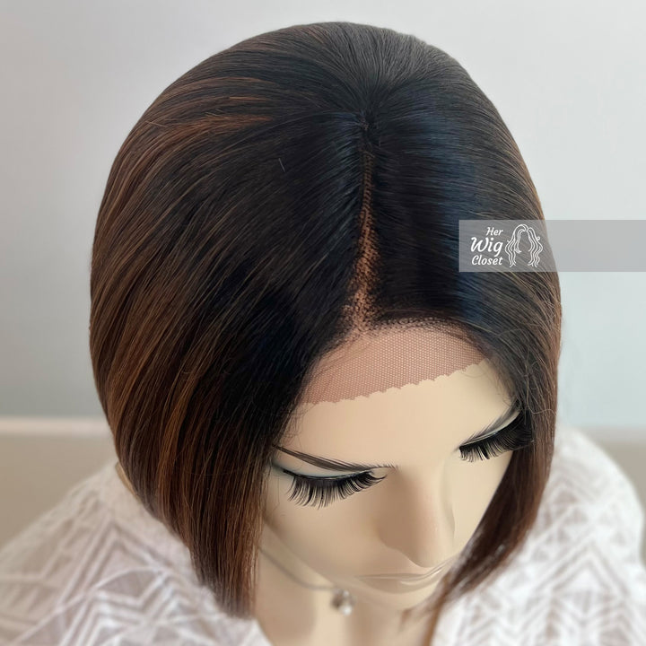 Dark Roots Honey Copper Blonde Ombre Bob Wig | Her Wig Closet | Allie