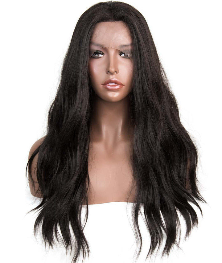 Bella | Black Wavy Lace Front Wig 24"