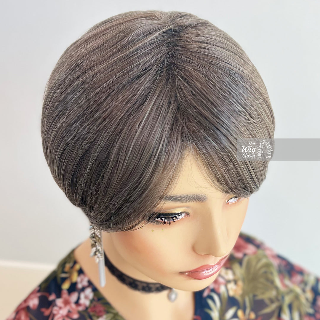 Grey Mocha Straight Bob Wig | Her Wig Closet | Betty