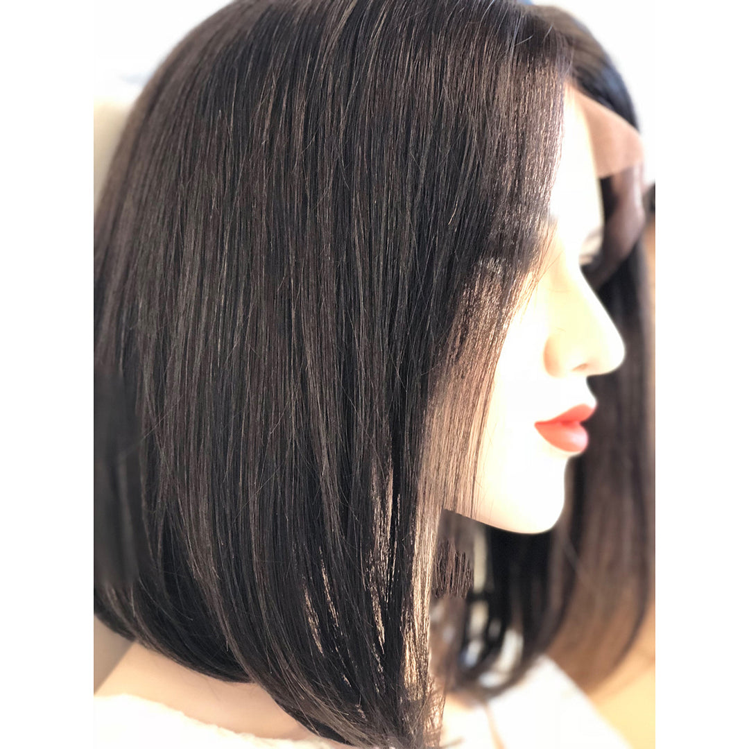 Lace Front Bob Wig Silky Straight Brazilian Straight Virgin Human Hair Unprocessed 180% Density