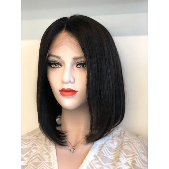 Lace Front Bob Wig Silky Straight Brazilian Straight Virgin Human Hair Unprocessed 180% Density