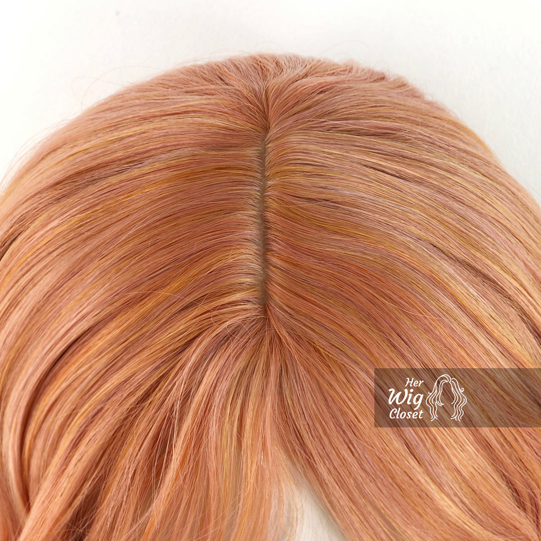 Ashy Red Wavy Wig with Bangs | Cadie