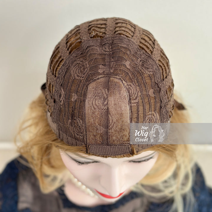 Dark Roots Ash Blonde Ombre Wavy Wig | Her Wig Closet | Isabella