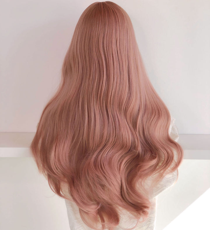 24" Ashy Pink Wig With Bangs| Jessica