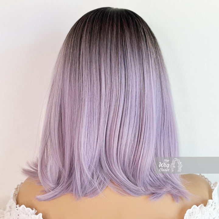 Dark Roots Ashy Lavender Purple Ombre Straight Bob Wig | Her Wig Closet | Lolanthe