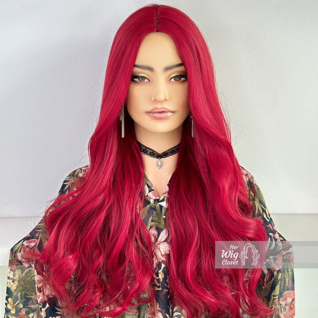 Red Burgendy Long Wavy Wig | Her Wig Closet | Mera