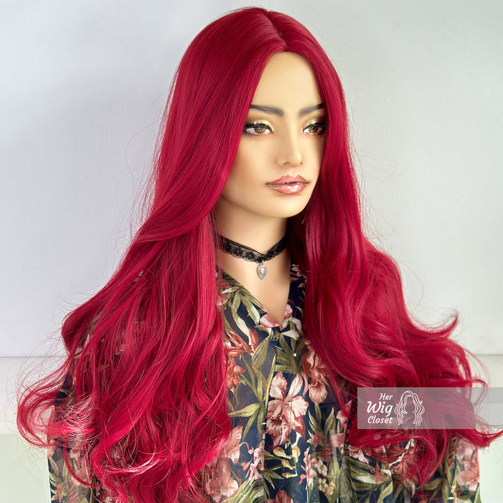 Red Burgendy Long Wavy Wig | Her Wig Closet | Mera