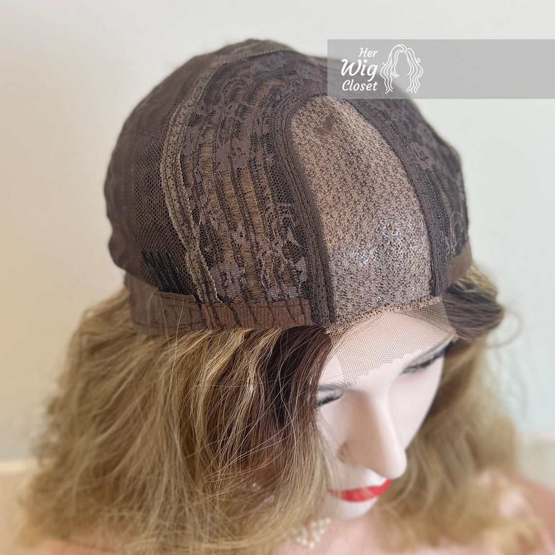 Dark Roots Ash Blonde Natural Ombre Wavy Lace Front Wig | Victoria